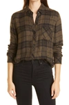 Rails Hunter Shirt Olive Shadow With Flocked Stars In Olive Flocked Star