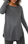 Free People Snowy Thermal Shirt In Grey