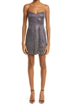 Nicole Miller Bustier Minidress In Gunmetal