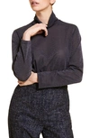 Marina Rinaldi Plus Size Russia Metallic Jersey Sweater In Dark Navy