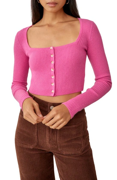Reformation Cashmere Crop Cardigan In Snapdragon