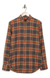 14th & Union 14th And Union Grindle Trim Fit Flannel Shirt In Grey-rust Cascade Grindle
