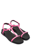 Camper Atonik Wedge Sandal In Neon Pink Leather