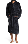 Daniel Buchler Plush Chevron Robe In Charcoal