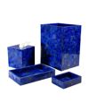 Mike & Ally Taj Lapis Wastebasket In Lapis