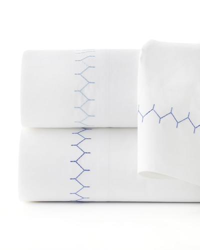 John Robshaw Stitched Queen Sheet Set In Indigo