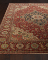 Exquisite Rugs Royal Garden Serapi Rug, 10' X 14' In Red Pattern