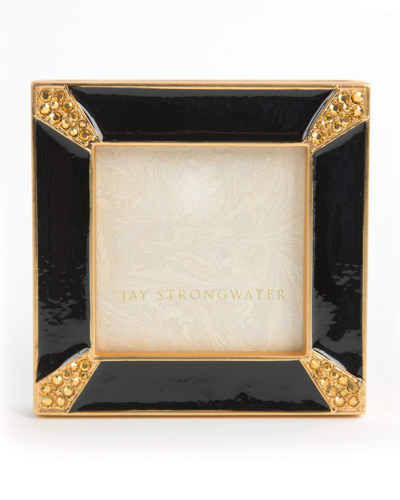 Jay Strongwater Black Leland Pave Corner 2" Picture Frame