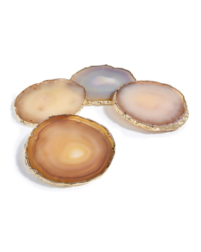 Anna New York Agate & Gold Coasters, Set Of 4 In Unassigned