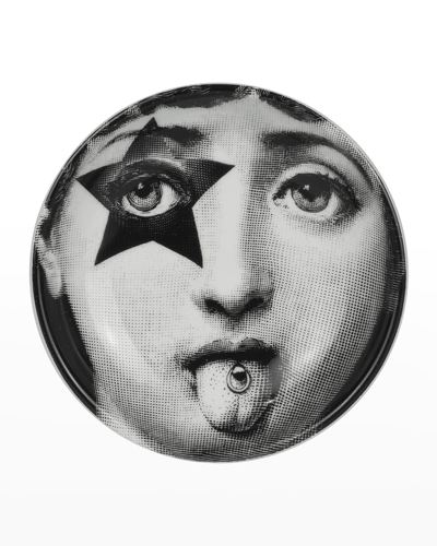 Fornasetti Round Ashtray Tema E Variazioni No. 381 In White/black