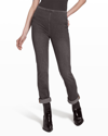 Lyssé Boyfriend High Rise Denim Leggings In Mid Grey
