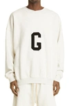Fear Of God Logo-printed Crewneck Cotton-jersey Sweatshirt In Cream Heather