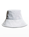 ISABEL MARANT LOIENA LOGO DENIM BUCKET HAT,PROD246620027