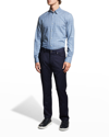 Ermenegildo Zegna Men's Windowpane Sport Shirt In Br Blu Ck