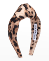 Eugenia Kim Maryn Leopard-print Knot Satin Headband In Camelblack