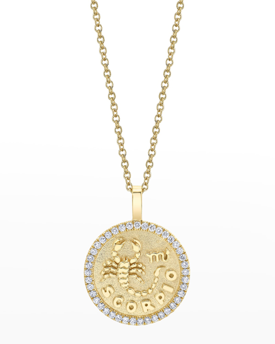Anita Ko 18k Yellow Gold Leaf Necklace With Diamonds