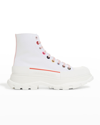 Alexander Mcqueen Tread Slick Lace-up Sneaker Boots In Wht Multi Pink