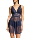 Cosabella Allure Babydoll Chemise In Navy