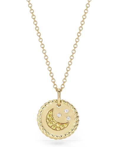 David Yurman Moon And Star Collectible Necklace In 18k Yellow Gold