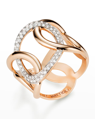 Mattioli 18k Rose Gold Hiroko Ring With Diamond Oval