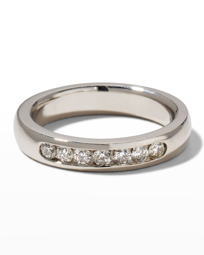 American Jewelery Designs Men's 18k White Gold Round Diamond Ring