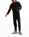 Golden Goose Black Doro Star Collection Jogging Pants With Contrasting White Stars In Black/white