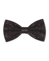 Stefano Ricci Men's Crystal Satin Bow Tie In Black