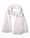 Portolano Stripe Cashmere Wrap Scarf In White