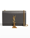 Saint Laurent Kate Medium Ysl Monogram Grain De Poudre Crossbody Bag In 1112 Storm