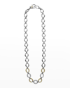 Lagos Sterling Silver & 18k Yellow Gold Caviar Luxe Diamond Link Necklace, 18 In Two Tone