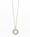 Ippolita 18k Stardust Small Open Wavy Disc Pendant Necklace With Diamonds In Yg
