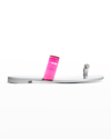 Giuseppe Zanotti Crystal-embellished Flat Toe-ring Sandals In Fuxia