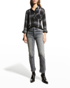 Rails Hunter Plaid Flannel Button-down Shirt In Slate Black Ivory