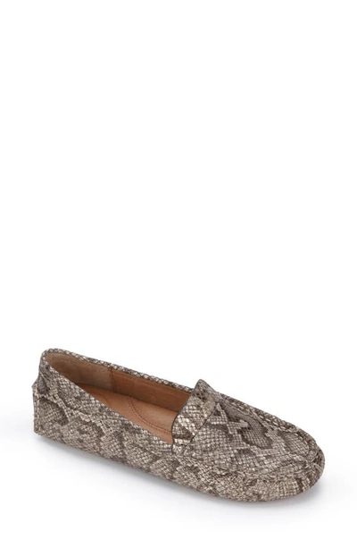 Gentle Souls By Kenneth Cole Mina Driving Loafer In Antique Gold Embossed Leather