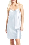 Icollection Satin Chemise In Grey