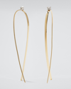Lana Solo Small Flat Narrow Upside Down Hoop Earrings In Yellow