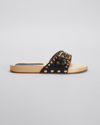 Isabel Marant Jaso Embellished Leather Sandals In Black