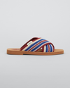 Chloé Multicolor Crochet Woody Flat Sandals In Multicolor Blue 1