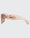Versace Medusa Metal Cat-eye Sunglasses In Transparent Pink