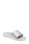 Apl Athletic Propulsion Labs Lusso Quilted Slide Sandal In Chrome / White
