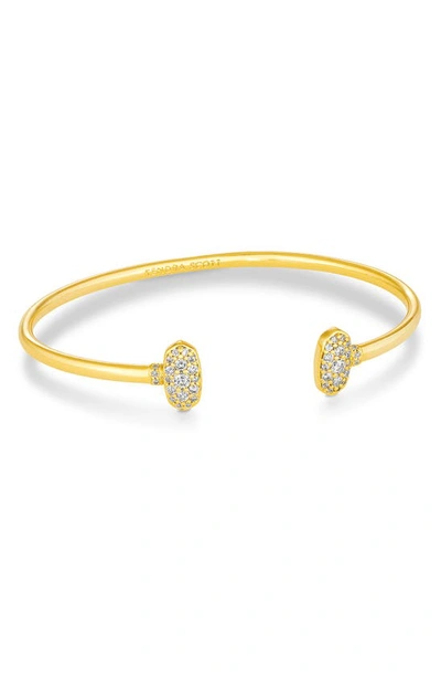 Kendra Scott Grayson Cubic Zirconia Cuff Bracelet In 14k Gold Plate In Silver