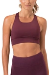 Threads 4 Thought Strappy Sports Bra In Royal Burgundy