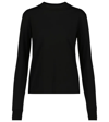 The Row Gather Detail Crewneck Cotton Top In Black