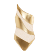 Norma Kamali Snake Mesh Mio One-piece Swimsuit In Gold Foil