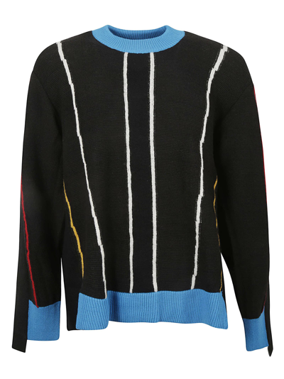 Ambush Fold-detail Knitted Jumper In Black