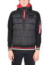 Alpha Industries Logo-patch Padded Gilet In Nero