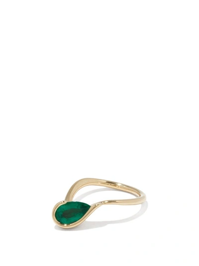 Fernando Jorge Yellow Gold And Emerald Flame Ring In Green Gold