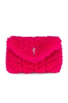 SAINT LAURENT SMALL SHEARLING PUFFER POUCH,SLAU-WY1588