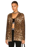Dolce & Gabbana V-neck Long-sleeved Cardigan In Leopard