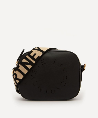 Stella Mccartney Stella Logo Mini Faux Leather Cross-body Bag In Black
